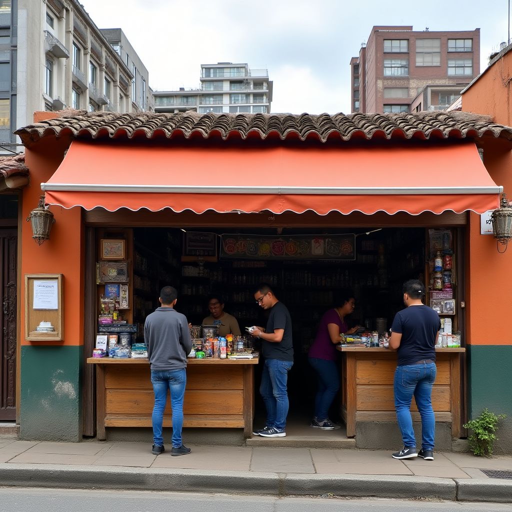 Pequeño negocio local en Quito